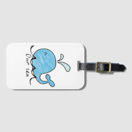 A FRIENDLY WHALE IN HIS SEA Luggage Tag Bagagelabel