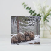 À Froid : Carte d'anniversaire Wombat (Debout devant)