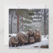 À Froid : Carte d'anniversaire Wombat (Devant)