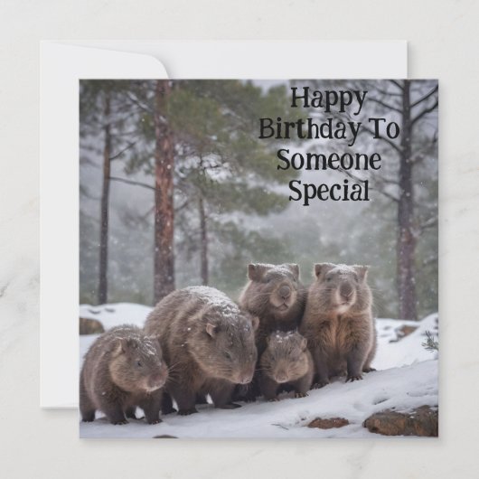 À Froid : Carte d'anniversaire Wombat (Devant)