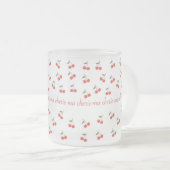 A frosted glass mug with cherry pattern  (Devant droit)