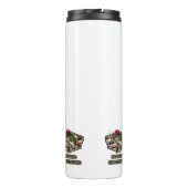 A fun and bold illustration of a cool bass thermosbeker (Achterkant)