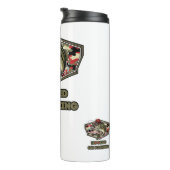 A fun and bold illustration of a cool bass thermosbeker (Geroteerd rechts)