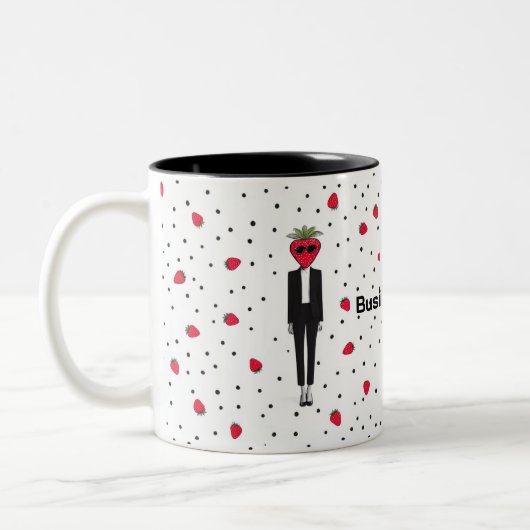 A fun and stylish mug design featuring a strawberr (Gauche)
