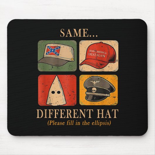 A Fun Puzzle, Same...different Hat,funny Protest T Muismat (Voorkant)