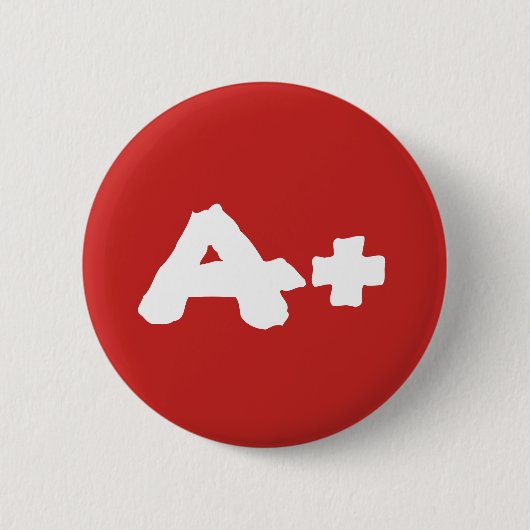 A+ Funky Blood Type Group Button (Voorkant)
