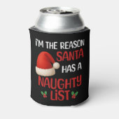A funny Christmas naughty list design Blikjeskoeler (Blikje Achterkant)
