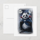 A Funny Panda Dracula on a White Feestdagenkaart (Voorkant / Achterkant)
