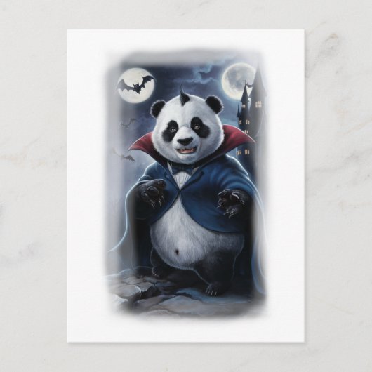 A Funny Panda Dracula on a White Feestdagenkaart (Voorkant)
