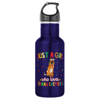 A Girl Who Loves German Shepherds Dog Waterfles