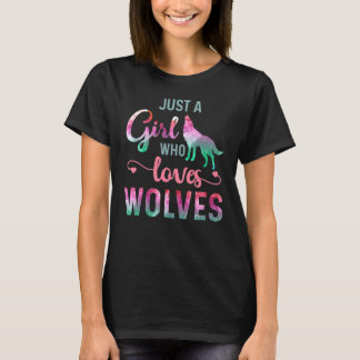 a girl who loves wolves 3 t-shirt