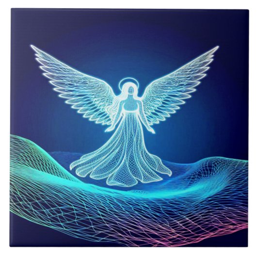 A Glowing Angel Standing on His Word Tegeltje (Voorkant)