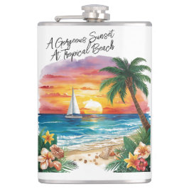 A Gorgeous Sunset At Tropical Beach, Vacation, Heupfles