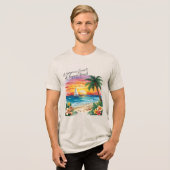 A Gorgeous Sunset At Tropical Beach, Vacation Tri-Blend Shirt (Voorkant volledig)