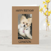 À GRANDSON POUR VOTRE ANNIVERSAIRE ! CARTE (Fleur jaune)