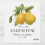 A Great Pear Wedding Favor Wijn Etiket (Enkel label)