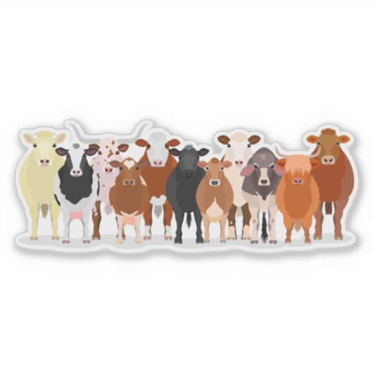 a group of cow sticker (Devant)
