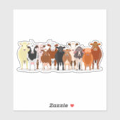 a group of cow sticker (Feuille)