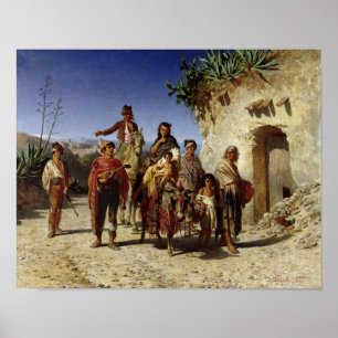 A Gypsy Family on the Road, c.1861 Poster