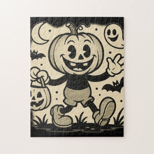 A Halloween puzzle with a retro comic book feel. Legpuzzel (Verticaal)
