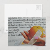 A Hand Holds Orange Long Ingredients List  Briefkaart (Voorkant / Achterkant)