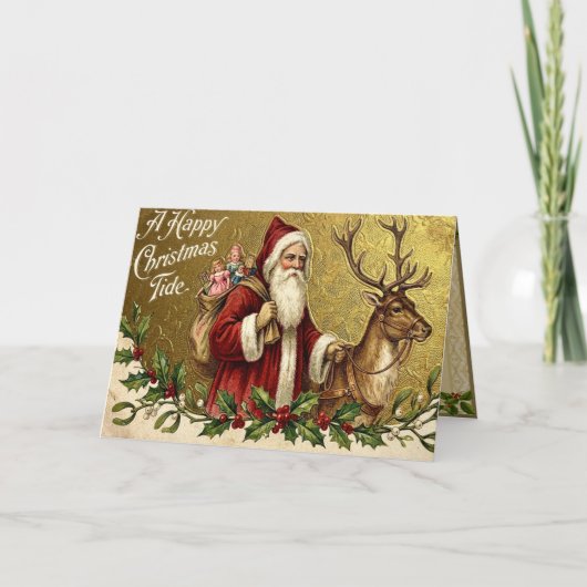 A Happy Christmas Tide Feestdagen Kaart (Voorkant)