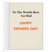 A+ Happy Fathers Day to Worlds Beste Kat Pap Kaart (Binnen (Rechts))