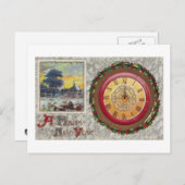 A Happy New Year Clock Feestdagenkaart (Voorkant / Achterkant)