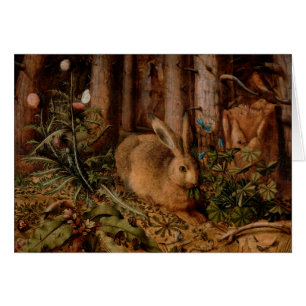 A Hare in Forest door Hans Hoffman - kunst