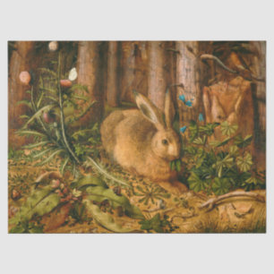 A Hare in Forest door Hans Hoffmann Tissuepapier