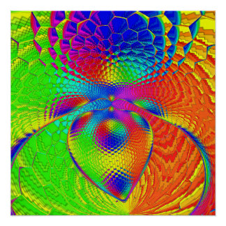 a heart with a psychedelic and colorful style perfect poster