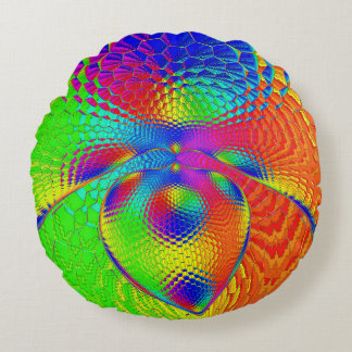 a heart with a psychedelic and colorful style rond kussen