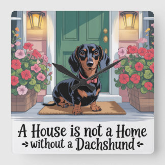 A House Is Not A Home Without A Dachshund Vierkante Klok