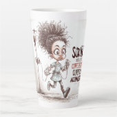 A Humorous Sketch on Healthcare Burnout Latte Mok (Voorkant)