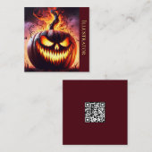 A.I. Evil Jack-o'-lantaarn Vierkante Visitekaartje (Voorkant / Achterkant)