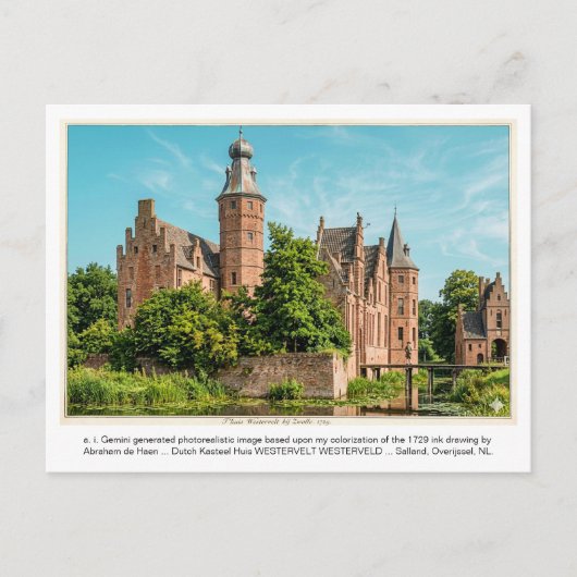 a. i. Gemini genereerde Kasteel WESTERVELT. Briefkaart (Voorkant)