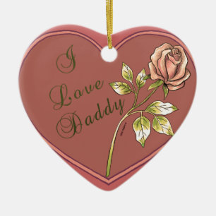 A I Love Dad Heart Keramisch Ornament