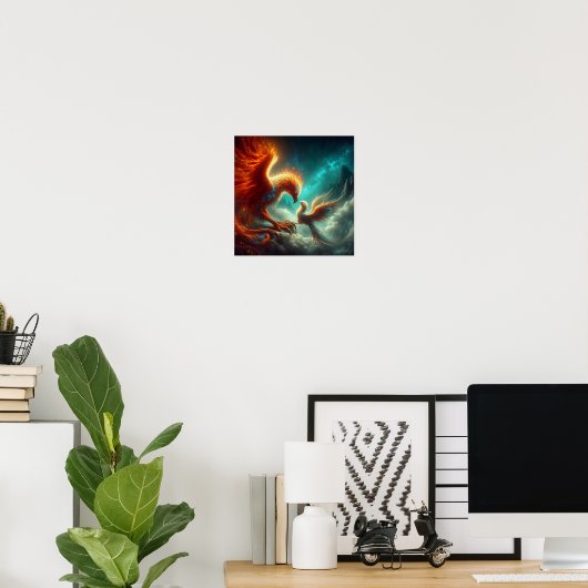 A.I. Moeder Phoenix en kind Poster (Thuiskantoor)