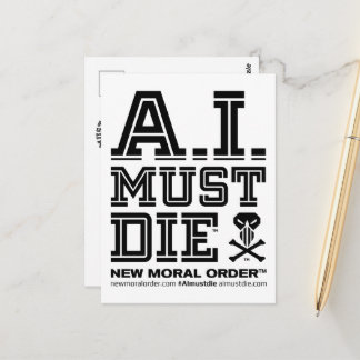 A.I. Must Die™ Logo (College Lettertype) Briefkaar Briefkaart