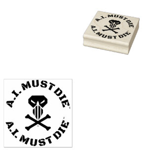 A.I. Must Die™ Logo (Militaire Lettertype) Stempel