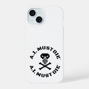 A.I. Must Die™ Logo (Military Font) iPhone Case 15 Hoesje