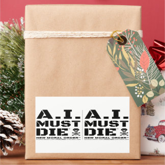 A.I. Must Die™ Logo (Military Font) Stickers