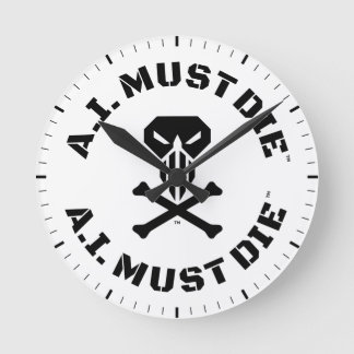 A.I. Must Die™ Logo (Military Font) wandklok Ronde Klok