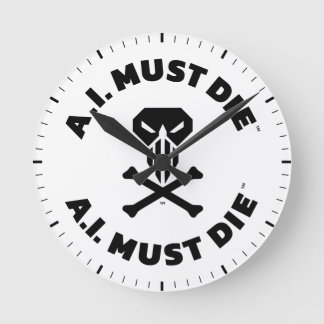 A.I. Must Die™ Logo (Vet Lettertype) Wandklok Ronde Klok