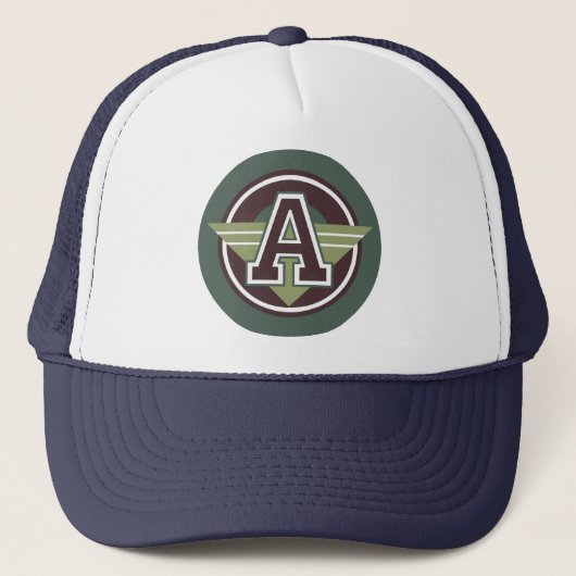 "A" Initiaal Trucker Hat Pet (Voorkant)