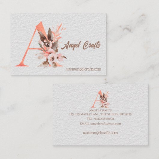 A Initial - Carte de visite recto verso (Devant / Derrière)