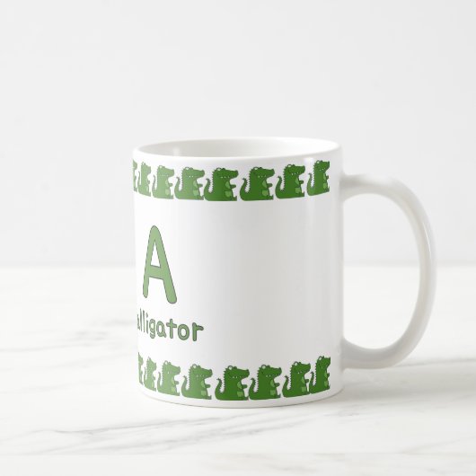 A is for Alligator – Fun Alphabet Cup Design Koffiemok (Rechts)