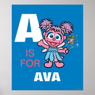 A is voor Abby Cadabby   Jouw namen toevoegen Poster