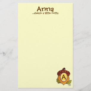 A is voor Acorn Personalized Briefpapier