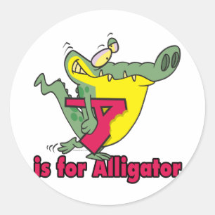 A is voor Alligator gekke gator letter cartoon Ronde Sticker